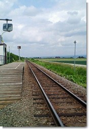 学田駅ホーム鹿討